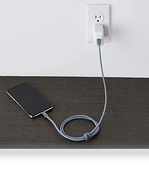 MFi Certified Fast Charging USB-C to Lightning Nylon Braided Charger Cable — Lightning, Amazon Basics