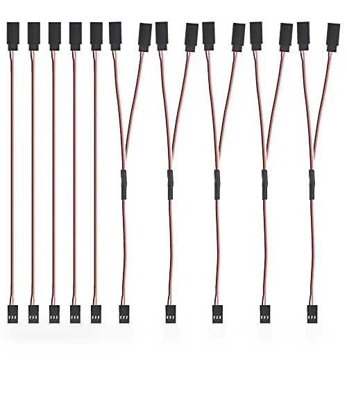 10 Pcs RC Servo Extension and Y Cables for Drones, Cars, Robots — RC Connectors, MMOBIEL