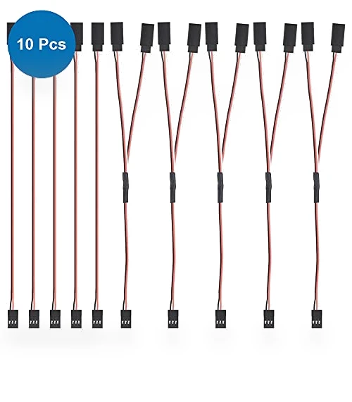 10 Pcs RC Servo Extension and Y Cables for Drones, Cars, Robots — RC Connectors, MMOBIEL