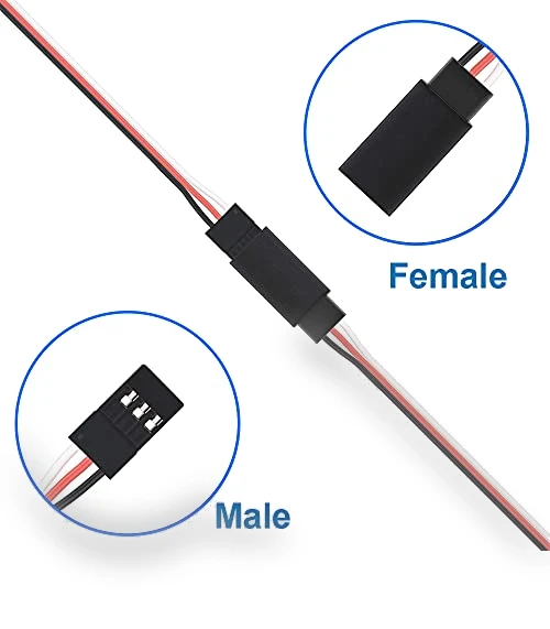 10 Pcs RC Servo Extension and Y Cables for Drones, Cars, Robots — RC Connectors, MMOBIEL