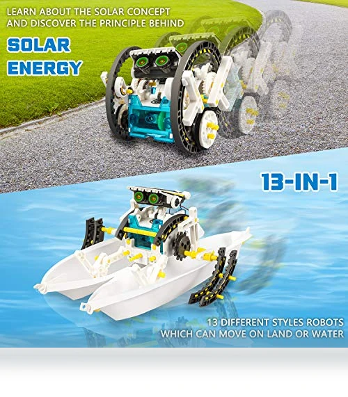 13-in-1 Solar Power Robots Creation Toy, Educational DIY Robotics Kit — Solar Power, Bottleboom