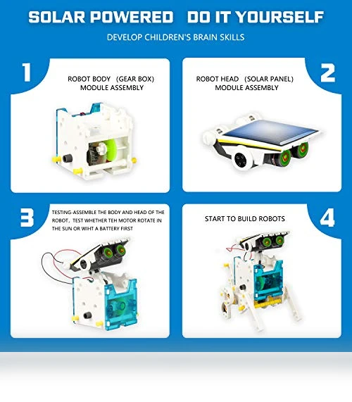 13-in-1 Solar Power Robots Creation Toy, Educational DIY Robotics Kit — Solar Power, Bottleboom