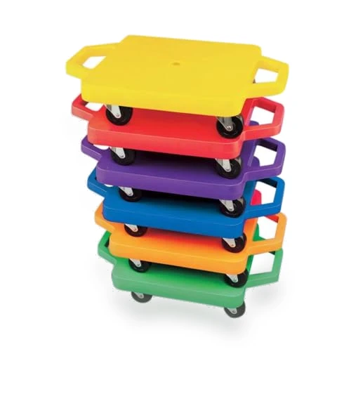 16" Scooters Set of 6 with Non-Marring Casters for PE Class — Electric Vehicles, S&S Worldwide