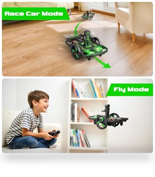 Mini Nano Indoor RC Quadcopter Toy with Jumping Car Mode — Flying Toys