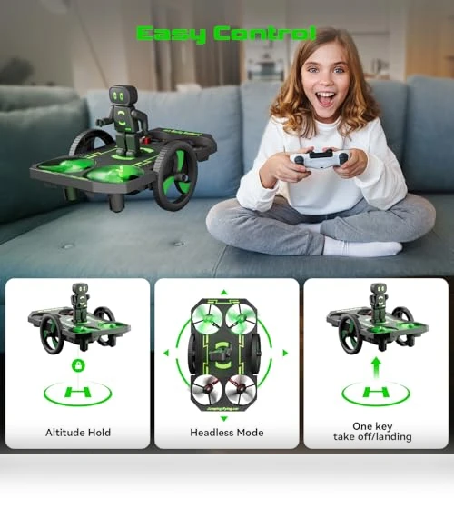 Mini Nano Indoor RC Quadcopter Toy with Jumping Car Mode — Flying Toys