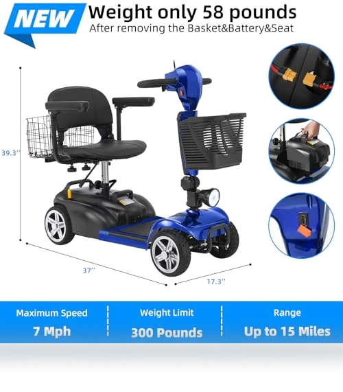 4 Wheels Mobility Scooter for Adults & Seniors Up to 300LBS — Mobility Scooters, Mbxcooter