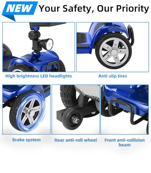 4 Wheels Mobility Scooter for Adults & Seniors Up to 300LBS — Mobility Scooters, Mbxcooter