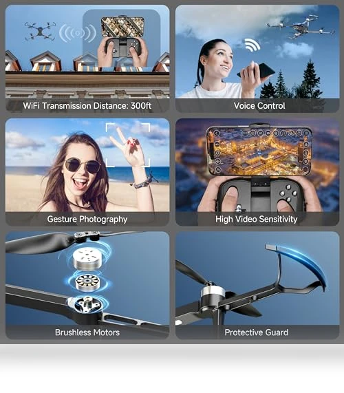 4K Brushless Motor Drone with Camera, FPV, WiFi, Voice Control — Drones, PLEGBLE