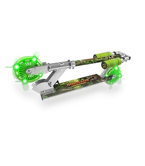 Dinosaur Scooter with Light Up Wheels, Adjustable Handlebar — Push Scooters, Ozbozz