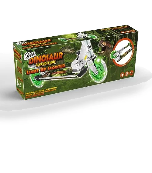 Dinosaur Scooter with Light Up Wheels, Adjustable Handlebar — Push Scooters, Ozbozz