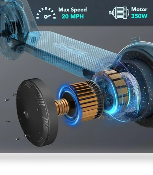 Electric Scooter, 500W/350W Motor, 25 Miles Range, 20 Mph Speed, Solid Tires, App Control — Electric Self-Balancing Scooters, Caroma