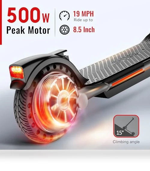 Electric Scooter Adults, 10" Tires, 500W Motor, 22Mph, Long Range, Folding E-Scooter with Dual Suspension — Electric Self-Balancing Scooters, SISIGAD