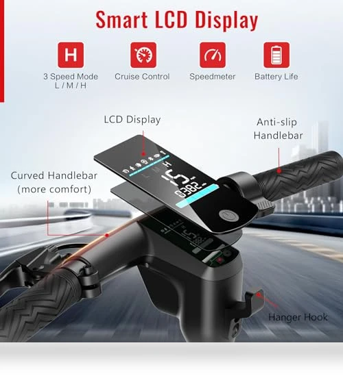 Electric Scooter Adults, 10" Tires, 500W Motor, 22Mph, Long Range, Folding E-Scooter with Dual Suspension — Electric Self-Balancing Scooters, SISIGAD