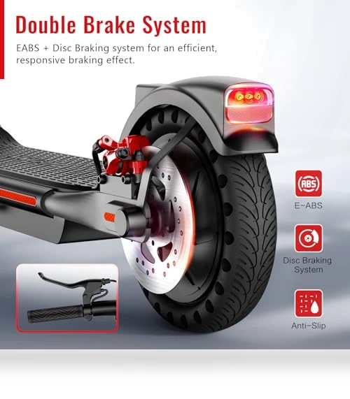 Electric Scooter Adults, 10" Tires, 500W Motor, 22Mph, Long Range, Folding E-Scooter with Dual Suspension — Electric Self-Balancing Scooters, SISIGAD