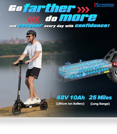 Electric Scooter, 10" Tires, 800W Motor E-Scooter Up to 25/28 Miles Range — Electric Vehicles, iScooter