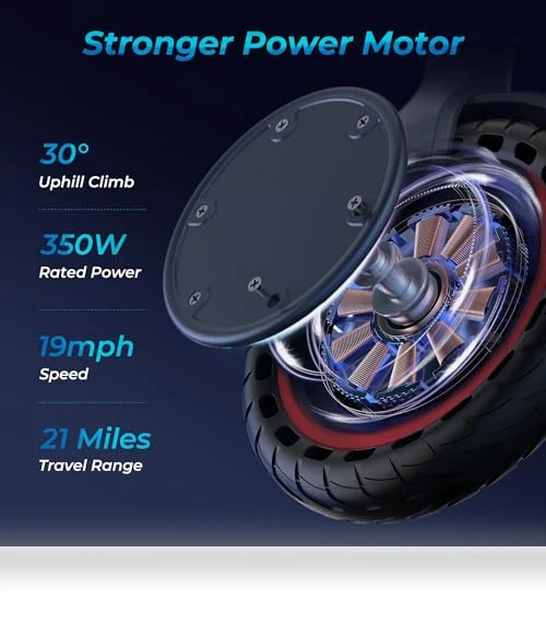 Portable Foldable Electric Scooter for Adults - 8.5" Solid Tires, 350W Motor — Electric Vehicles, Roinside