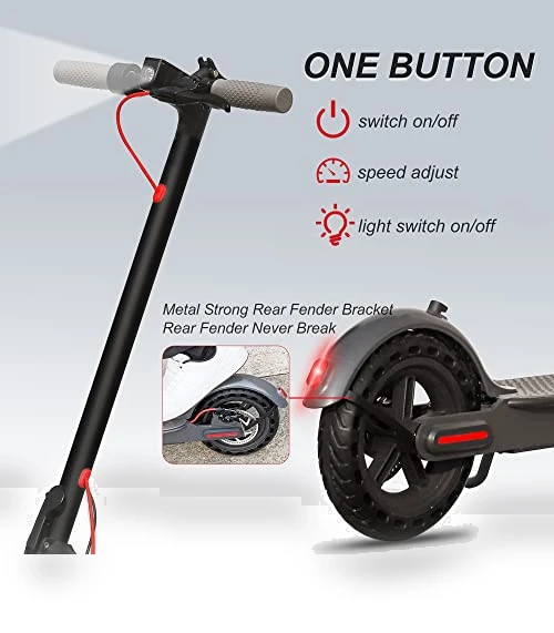 Portable Foldable Electric Scooter for Adults - 8.5" Solid Tires, 350W Motor — Electric Vehicles, Roinside