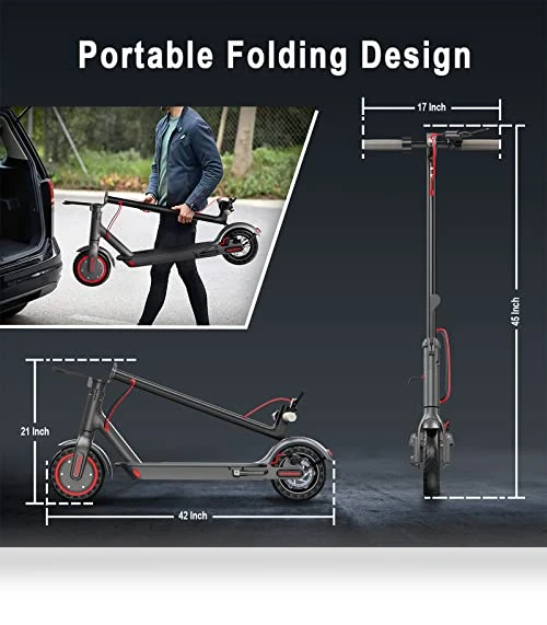 Portable Foldable Electric Scooter for Adults - 8.5" Solid Tires, 350W Motor — Electric Vehicles, Roinside