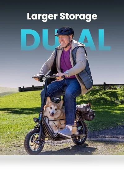 Electric Scooter with Large Middle Basket, 550W Motor, Foldable Design — Electric Self-Balancing Scooters, Gyroor