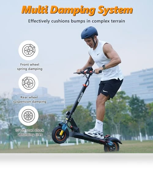Electric Scooter with Seat 10" Off Road Pneumatic Tires Long Range Motorized e-Scooter — Electric Vehicles, IENYRID