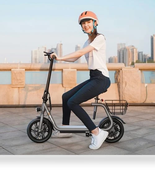 Electric Scooter with Seat, 650W Motor, 20 Miles Range, Foldable E-Scooter for Adults — Electric Vehicles, Jasion