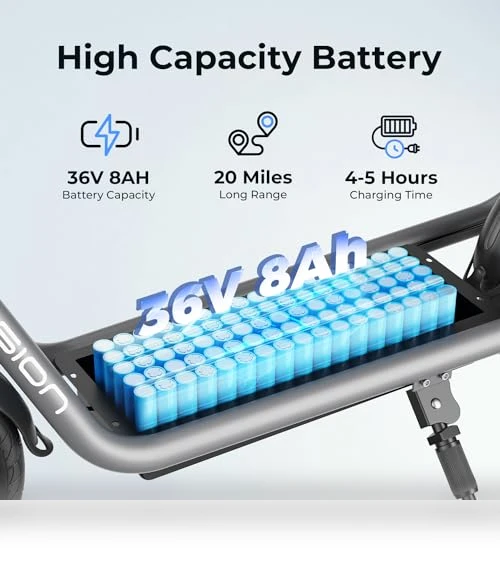 Electric Scooter with Seat, 650W Motor, 20 Miles Range, Foldable E-Scooter for Adults — Electric Vehicles, Jasion
