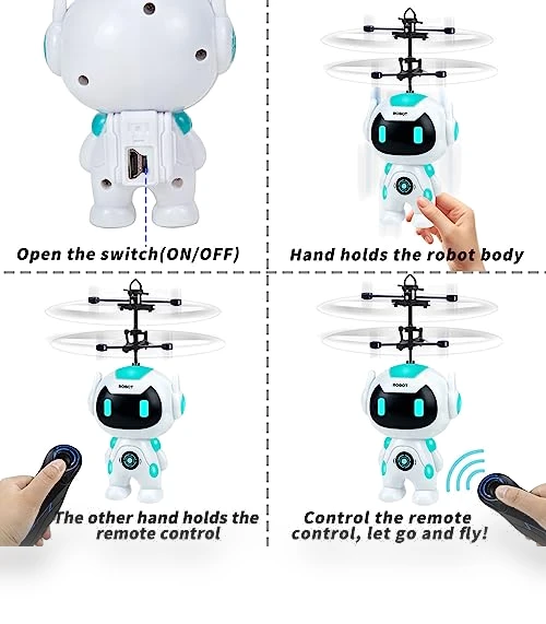 RC Flying Ball Drone for Kids - Remote Control Helicopter Toy — Interactive Figures & Robots, Ynybusi