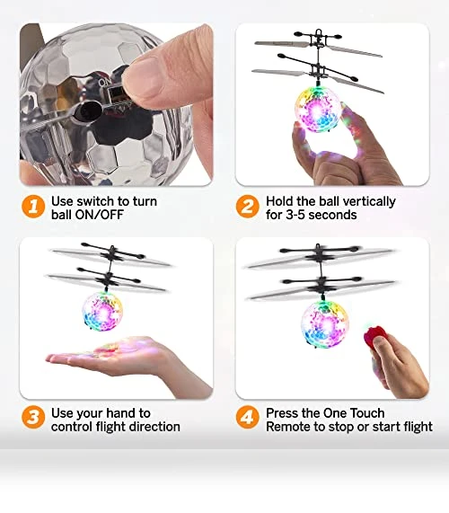 Flying Orb Ball Toy Hand Operated Spinner Drones for Kids - Mini UFO Drone Toys with Remote — Drones & UAV Technology, Force1