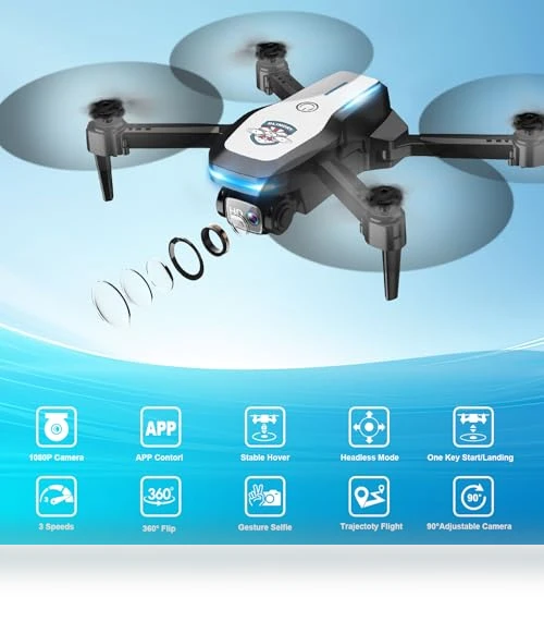 1080P FPV Foldable Drone with Camera for Beginners — Drones, Velcase