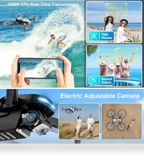 1080P FPV Foldable Drone with Camera for Beginners — Drones, Velcase