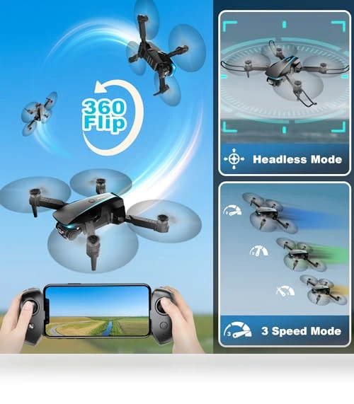 1080P HD Foldable Mini Drone with Camera for Kids and Adults — Drones, Oddire