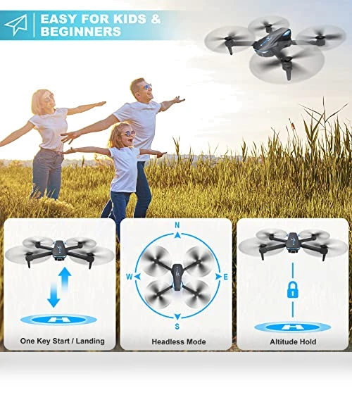 Foldable Drone with 1080P Camera, Voice Control, and Gesture Selfie — Drones, Hiturbo