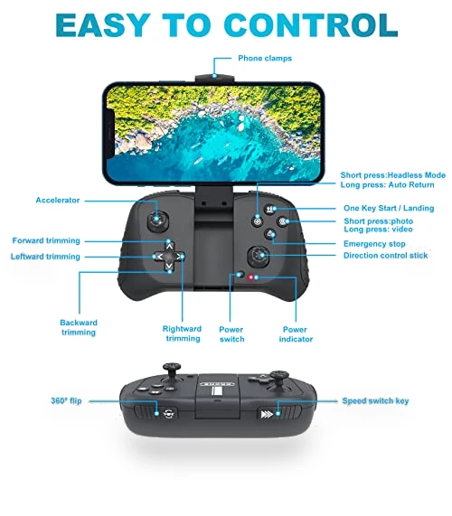 Foldable Drone with 1080P Camera, Voice Control, and Gesture Selfie — Drones, Hiturbo