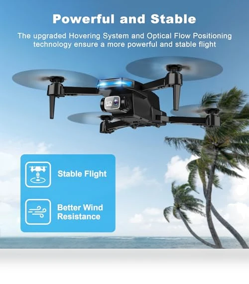 Foldable Drone with 1080P Camera - Voice & Gesture Control, 3D Flip, Beginner-Friendly — Drones & UAV Technology, RELIDOL