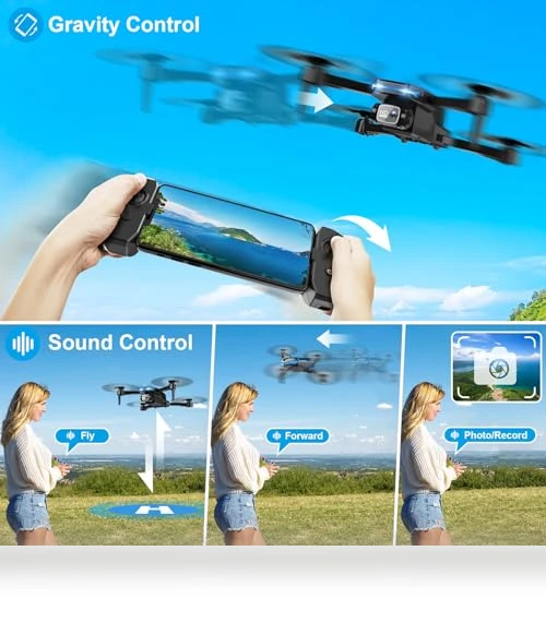 Foldable Drone with 1080P Camera - Voice & Gesture Control, 3D Flip, Beginner-Friendly — Drones & UAV Technology, RELIDOL