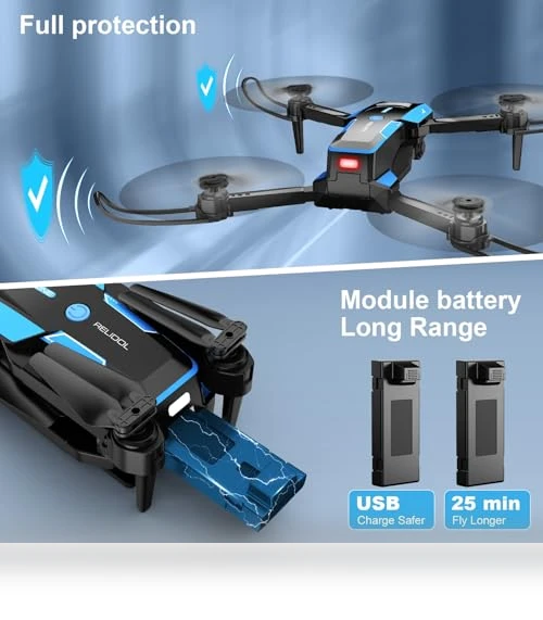 Foldable Drone with 1080P Camera - Voice & Gesture Control, 3D Flip, Beginner-Friendly — Drones & UAV Technology, RELIDOL