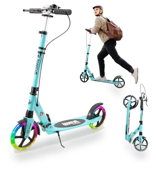 Foldable Kick Scooter with Double Braking System for Teens and Adults — Push Scooters