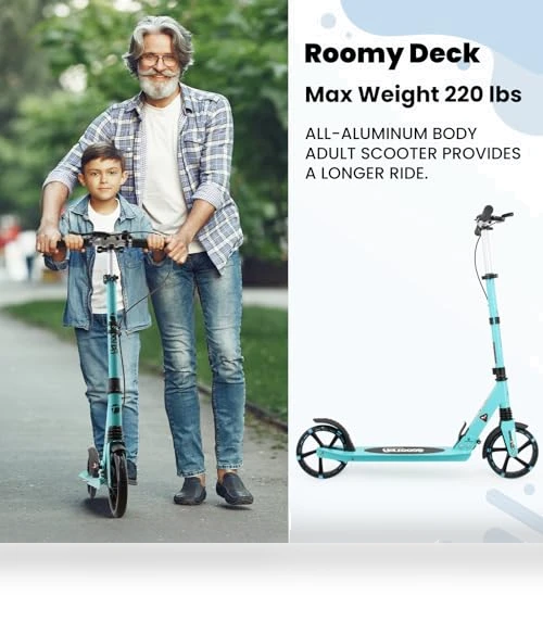 Foldable Kick Scooter with Double Braking System for Teens and Adults — Push Scooters