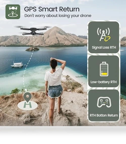 GPS Drone with 4K Camera, Auto Return, Follow Me, Brushless Motor, 46 Mins Flight — Drones, Holy Stone