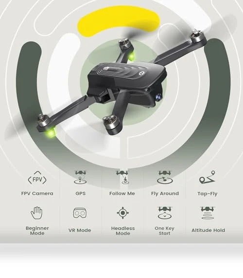 GPS Drone with 4K Camera, Auto Return, Follow Me, Brushless Motor, 46 Mins Flight — Drones, Holy Stone