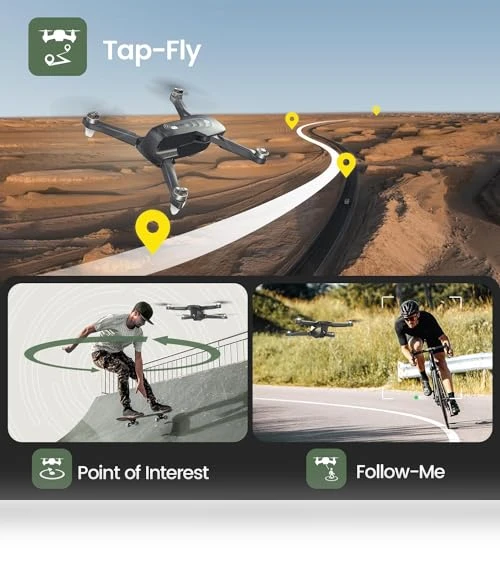 GPS Drone with 4K Camera, Auto Return, Follow Me, Brushless Motor, 46 Mins Flight — Drones, Holy Stone