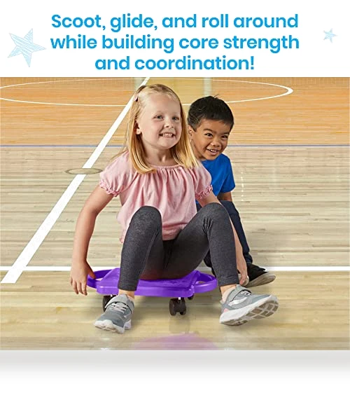 Green Indoor Scooter Board with Handles for Kids — Balance Bikes, hand2mind