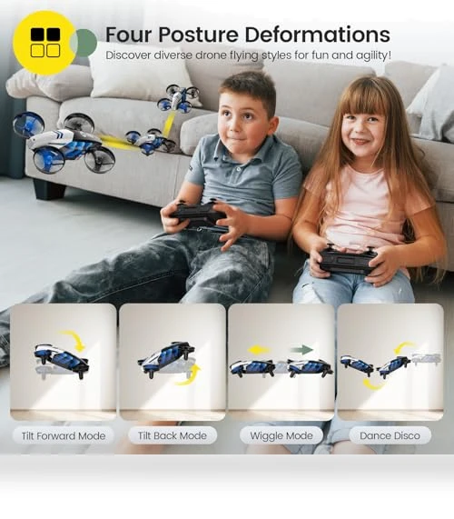 2 IN1 MINI Indoor Drone with Land & Fly Mode, RC Quadcopter for Kids — Flying Toys, Holy Stone