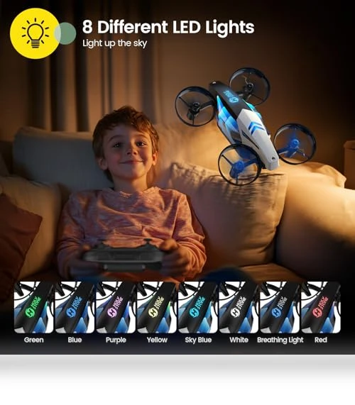 2 IN1 MINI Indoor Drone with Land & Fly Mode, RC Quadcopter for Kids — Flying Toys, Holy Stone