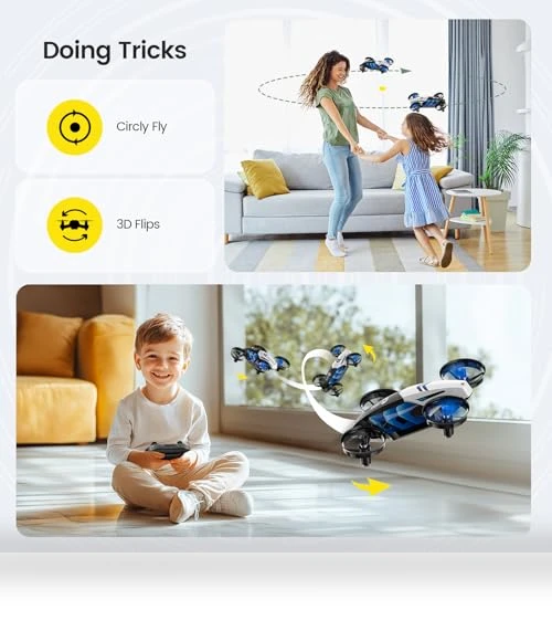 2 IN1 MINI Indoor Drone with Land & Fly Mode, RC Quadcopter for Kids — Flying Toys, Holy Stone