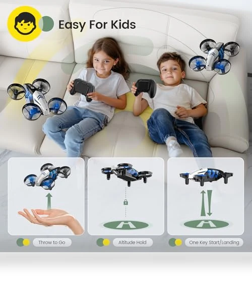 2 IN1 MINI Indoor Drone with Land & Fly Mode, RC Quadcopter for Kids — Flying Toys, Holy Stone
