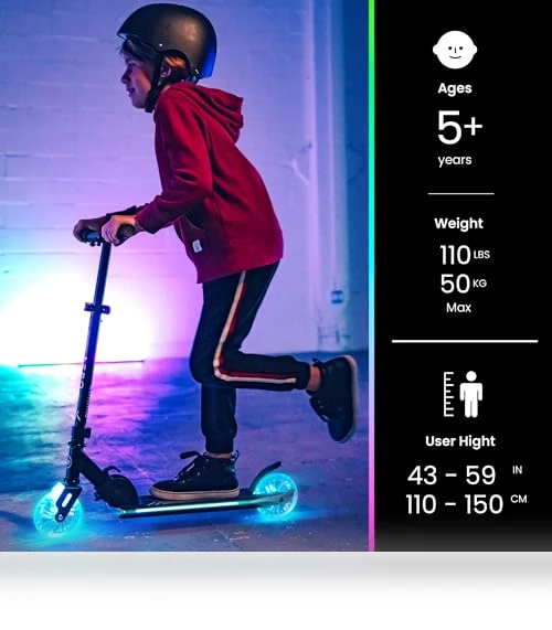 Dynamic Light Up Kick Scooter for Kids with Adjustable Handlebar — Push Scooters, AERO MOBILITY