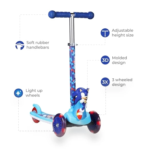 3 Wheeled Self-Balancing Kick Scooter for Kids with Light Up Wheels — Balance Bikes, Voyager