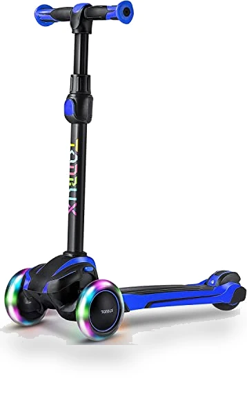 Kids Scooter with Light Up Wheels, Adjustable Handlebar for Ages 3-12 — Push Scooters, TONBUX