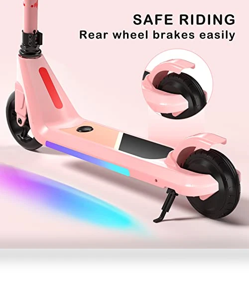 Electric Scooter for Kids with Adjustable Speed and Height, Flash Wheel & Deck Lights — Balance Bikes, LINGTENG